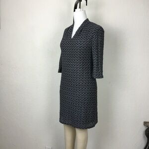Evan-Picone Women’s Dress Size 8 Sleeve 3/4 Grey Stretch 3D Fabrics.